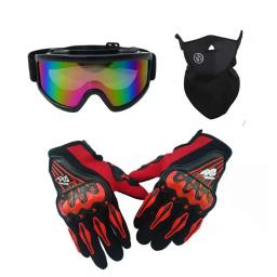 3 pçs capacete fora de estrada óculos de vento máscara de esqui motocicleta equitação luvas de casca dura óculos máscara luvas conjunto preto equipamentos de proteção - Image 2