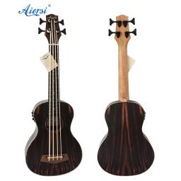 Aiersi-Ukulele Baixo Elétrico, Guitarra Acústica, Instrumentos de Cordas, Java ebony Body, Frete Grátis, Custom Made, U - Image 1