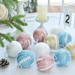 Enfeites de bola de natal lantejoulas glitter bolas pingentes árvore de natal decorações exclusivas festa de casamento melhor cena decoração suspensa - Image 3