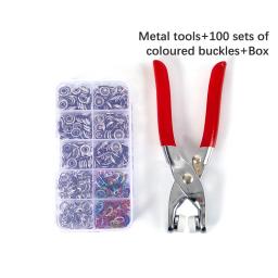 Conjuntos Snap Fasteners Kit Tool, Metal Snap Botões Anéis com Fixador Alicatadores Press Tool Kit para Vestuário Costura - Image 1
