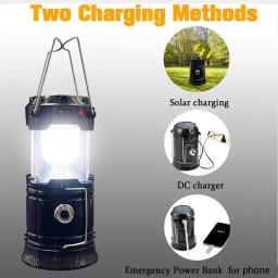 Portátil led lanterna de acampamento leve à prova dwaterproof água solar usb recarregável lanterna led kits sobrevivência para interior ao ar livre - Image 2