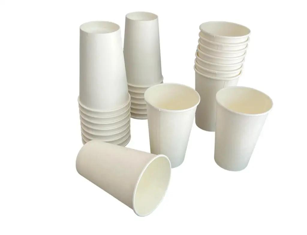 Copo de papel branco liso 300 ml biodegradavel descartável 100 unidades - bebidas, café, sucos, festas, aniversários, escritório - Image 1