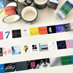 Kpop Fitas Adesivos para Scrapbooking Diário e Livro, Adesivo Taekook, Layovers DOURADO, Dia D Astronautas MUSE, Álbum Decorativo - Image 1