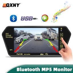 7 Polegada tela lcd full hd espelho monitor de estacionamento bluetooth usb fm player vídeo display automático para câmera traseira backup do carro - Image 1