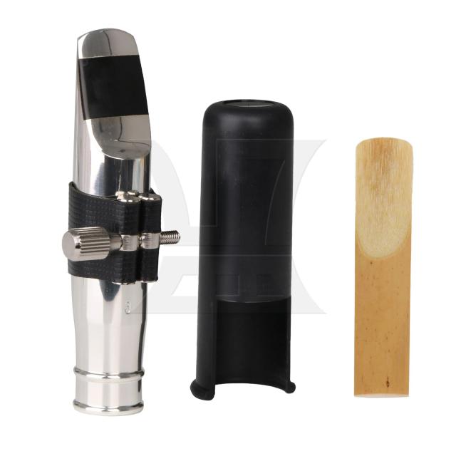 Yibuy Conjunto Bocal Saxofone Tenor Metal Prata 6 Peças