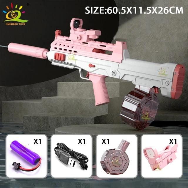Arma de Armazenamento Elétrica Automática para Crianças, Jogo de Tiro Portátil para Verão, Brinquedos de Praia Fight Fantasy QBZ95
