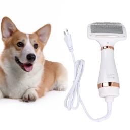Secador de cabelo para animais de estimação 2-em-1 Higiene e Cuidados Escova, baixo ruído, ajustar a temperatura, longo, curto, cão, gato, filhote de cachorro, suprimentos - Image 1