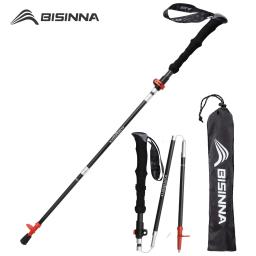 BISINNA 1pcs/2pcs Folding Trekking Polos De Fibra De Carbono Dobrável Telescópica Varas Leve Vara De Caminhada Escalada - Image 1