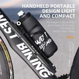 West Biking-Portátil MTB Road Bike Manual Bomba de Ar com Manômetro, Bomba De Piso, Inflator Pneu, Acessórios de ciclismo, 120 PSI - Image 4