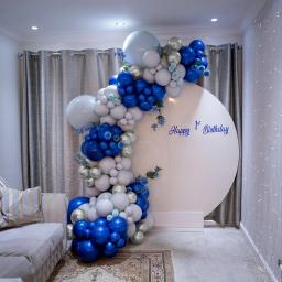 142 peças, conjunto de arco de guirlanda de balão branco azul para festas de aniversário, feriados, cerimônias de formatura, casa, decorações de fundo - Image 5