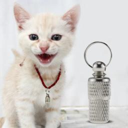 Etiquetas de identificação à prova waterproof para animais de estimação, cápsula de aço inoxidável para identificador de cães e gatos, tubo escondido - Image 2