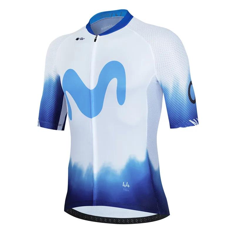 Movistar conjunto camisa de ciclismo manga curta espanha homens anti-uv bicicleta esportiva equipe verão roupas maillot ciclismo hombre - Image 1