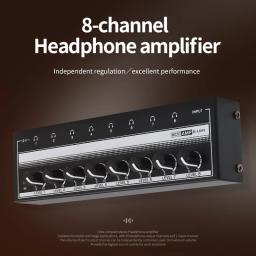 8 canais áudio auscultadores amplificador ha800, amp estéreo, microfone, para música, gravação, amplificador de som ultra compacto - Image 2