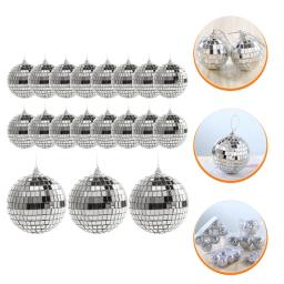 24 pçs bola reflexiva palco espelho bolas acessórios glitter ornamentos de natal mini discoteca teto encantos guirlanda flash - Image 3