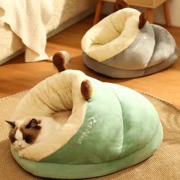 Cama macia e aconchegante para animais de estimação, caverna do gato, casa quente, ninho de cachorro, saco de dormir, suprimentos para cães pequenos, inverno - Image 3