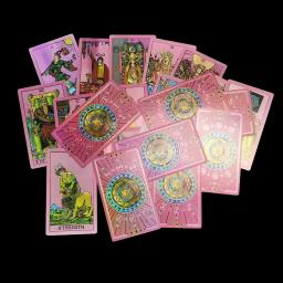 Clássico rosa 78 sombra baralho tarô cartões com guia para iniciantes-aprender holográfico tarot presentes witchy para adivinhação - Image 5
