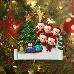 Família de Christmas Tree ornamento, pingente personalizado, Abertura Presente, Resina Liga, Bênção Nome - Image 4