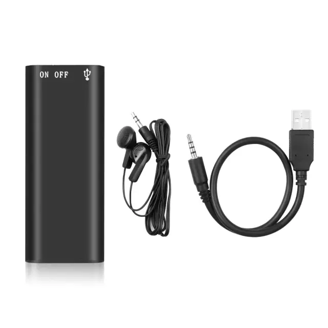 Gravador de Voz Profissional 3-em-1 com Áudio Digital, MP3 e 32GB de Armazenamento, Gravação WAV em 192Kbps