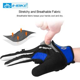 INBIKE-Gel completo dedo luvas de ciclismo para homens, touchscreen, acessórios de bicicleta, MTB, ciclismo, estrada, bicicleta, equitação - Image 2