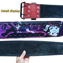 Cinto de levantamento de peso de couro para homens e mulheres Double Prong, estilo anime, cinto halterofilismo, cinto de fitness pesado, agachamento deadlift, 9mm - Image 5
