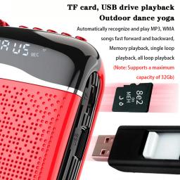 Megafone Bluetooth Microfone Sem Fio, UHF, 2.4G, T18, T21, Professor, Escola, Tour, Guia, Ioga, Reunião, Rádio FM, 30W Alto-falante, Alto-falante - Image 5