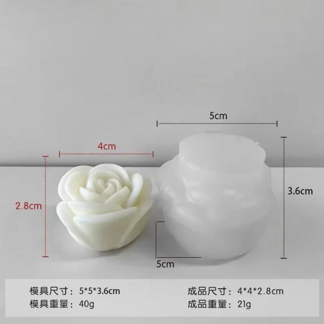 Molde de Silicone Flor Peônia 3D para Velas, Sabão, Gesso e Resina - DIY