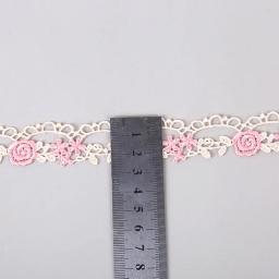 Laço bordado oco para decoração de casamento, artesanato DIY, acessórios de tecido, bege rosa, atacado, 2 metros - Image 6