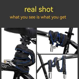 Metal Anti-Theft Bike Lock, Cadeado de segurança resistente, Bloqueio da bicicleta com chave, MTB Road Bike, 60, 65, 85, 105cm - Image 4