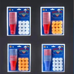 1 conjunto de 24 pces descartável copo plástico cerveja pong jogo kit bolas de tênis copos jogos de tabuleiro fontes de festa para ktv bar pub - Image 3