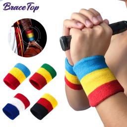 Bracetop-suporte de pulso, 1 par, para esportes, tênis, basquete, fitness, faixa de suor, toalha, pulseira, protetor - Image 1