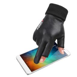 Luvas de veludo para motocicletas masculinas, luvas quentes, antiderrapantes, tela sensível ao toque, impermeável, esportes, caminhada, ciclismo, 2, meio dedo, masculino, inverno - Image 4