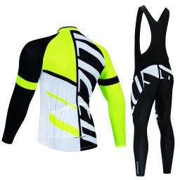 Nova equipe outono conjunto camisa de ciclismo ropa ciclismo dos homens manga longa roupas bicicleta mtb maillot estrada babadores uniforme - Image 2