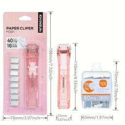 KHINSUN Paper Clipper Grampos, Arquivo Push Clamp, Ferramenta de Encadernação para Documentos, Máquina de Agrafar, Clipes de Papel com Recargas, Material de Escritório - Image 2