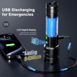 Poderoso 1000000   Lanterna led de alto lúmen, super brilhante, recarregável, portátil, ultra potência, usb c, uso de emergência ao ar livre - Image 5
