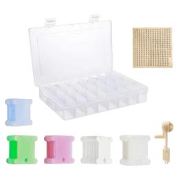 Conjunto de bobinas de plástico e enrolador de bobina, múltiplas cores, cartão de linha, fio de bordar, faça você mesmo, organizador de linha de ponto, ferramenta de costura - Image 1