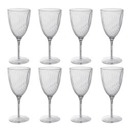 Conjunto de copos de vinho descartáveis, 8 peças, 2 copos de champanhe para festa, copos de vinho, copos de plástico descartáveis - Image 1
