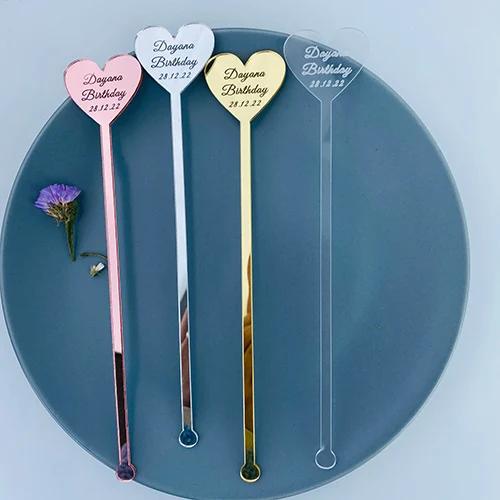 50 pçs personalizado bebida agitadores decorações de casamento bar festa cocktail agitador chuveiro do bebê swizzle amor diamante decorações - Image 1