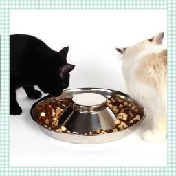 Tigela de alimentação para animais de estimação em aço inoxidável, bacia de comida lenta para cães, prato para beber gatos, suprimentos de alimentação para animais de estimação - Image 2