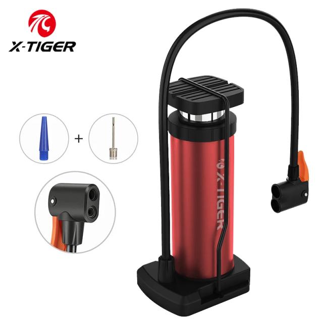 Bomba de Pé X-TIGER Portátil de Alta Pressão para Bicicleta - Inflador Ultra-Leve em Liga de Alumínio para Pneus MTB e Acessórios.