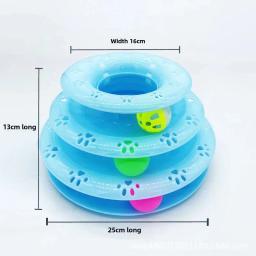 Tripla camada Spin roda brinquedo para gatinhos, quatro camadas, interativo Pet fornecimentos, cabeça, atacado - Image 1