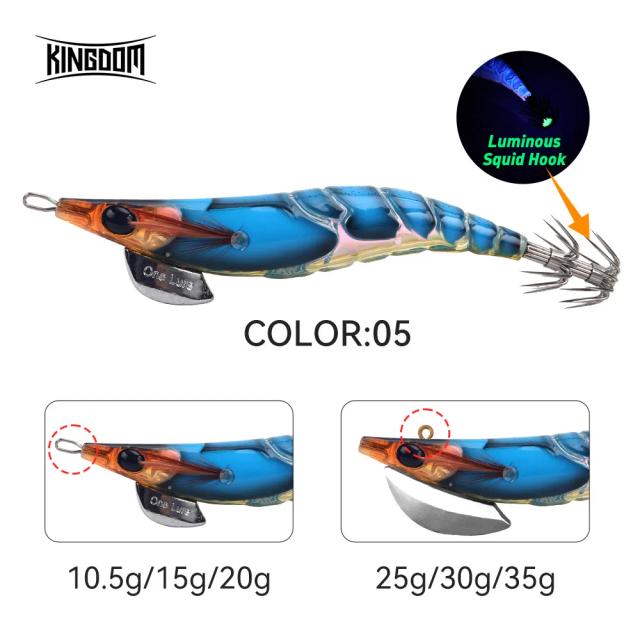 Kingdom Isca de Lula Jigging Lento Luminoso 2.5/3.0/3.5