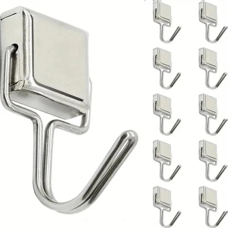 Ganchos magnéticos fortes quadrados, gancho prático de rolamento de carga, Armazenamento multiuso para casa, cozinha, armazenamento de bar, suspensão de chaves, 10 peças - Image 1