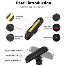 Super brilhante led luz traseira da bicicleta 5 modos de iluminação usb recarregável selim garfo luz aviso segurança lanterna traseira da bicicleta - Image 5