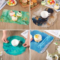 Bandeja de resina epóxi molde de silicone diy grande retângulo placa de chá coaster molde de resina para decoração de casa artesanato fazendo materiais de arte - Image 6