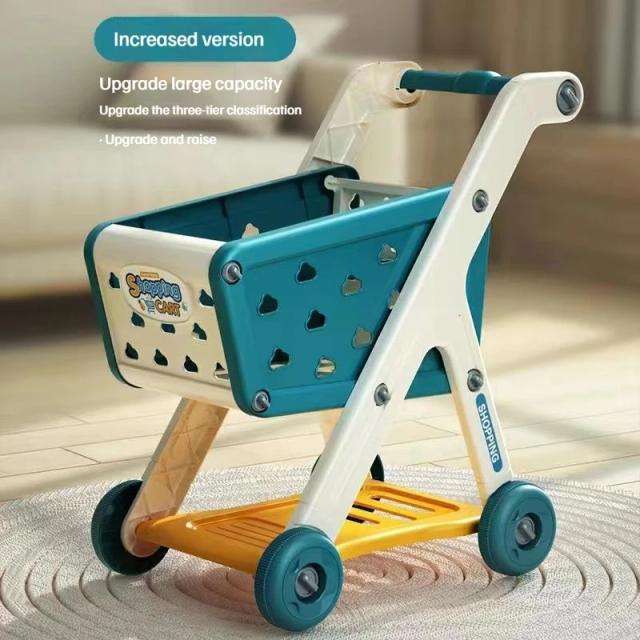 Carrinho de Compras Infantil Brinquedo Educativo com Música para Meninos e Meninas