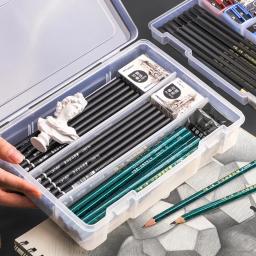 Grande capacidade arte estudante lápis caso, conjunto de ferramentas para desenho, pintura suprimentos, lápis de cor, material de alta qualidade - Image 2