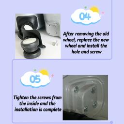 Roda Universal Adequado para American Tourister, Acessórios para Bagagem, Liso, Slient, Resistente ao Desgaste, Bagagem, Roda Mala, Marca - Image 5
