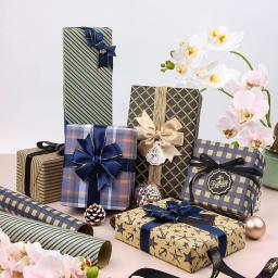 Papel de Embrulho Kraft Clássico, Embalagem Azul Simples Empresarial Masculina, Papel de Embrulho Florista, Papel Artesanal, 50x70cm - Image 2