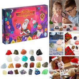 Kit Calendário do Advento do Natal com Pedras Preciosas, Amostras Colecionáveis, Decoração para Casa, Pedra DIY, Minério Mineral Espécime, Presente, 24Pcs - Image 3