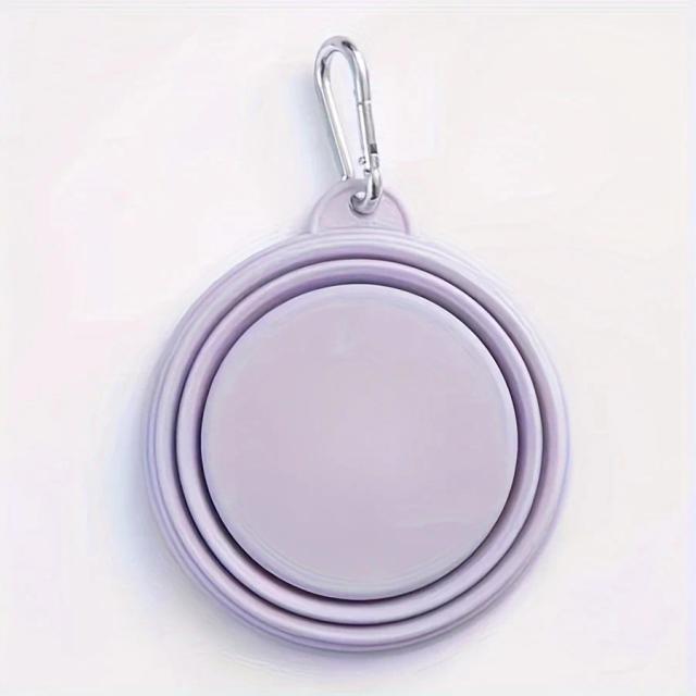 Bacia Dobrável de Silicone para Cães - Recipiente Portátil para Alimentação em Atividades ao Ar Livre em Cores de Macaron
